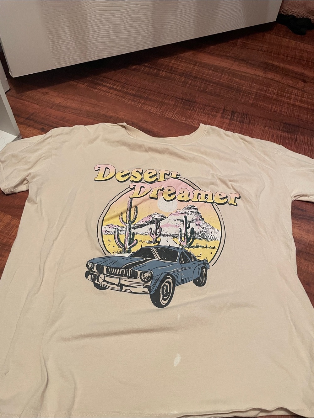 Desert Dreamer Graphic Tee - Beige Short Sleeve